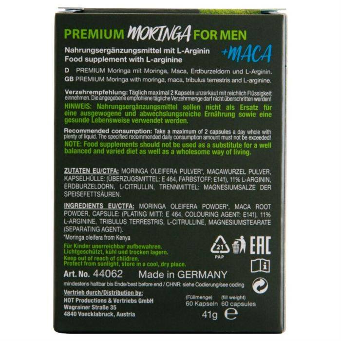 HOT - MORINGA BONÃS PARA HOMENS 60 UNIDADES