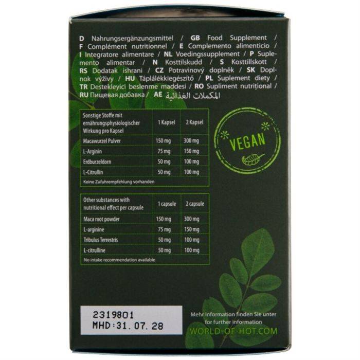 HOT - MORINGA BONÃS PARA HOMENS 60 UNIDADES