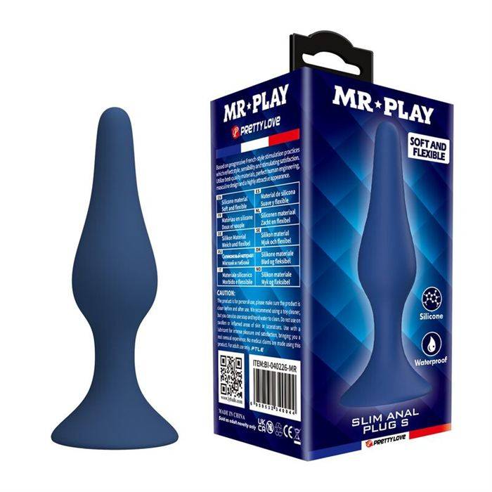 MR PLAY - BLUE SILICONE SLIM ANAL ...