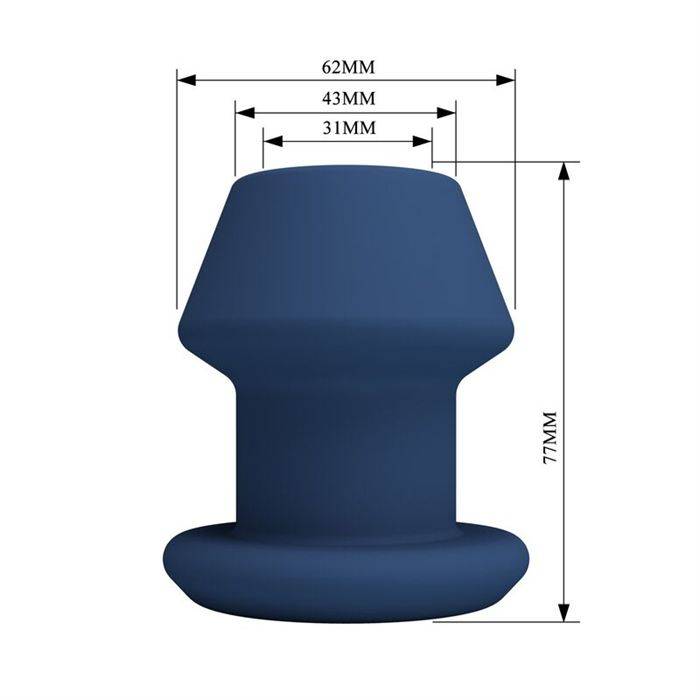 MR PLAY - JACK BLUE SILICONE HOLLOW ANAL PLUG SIZE S