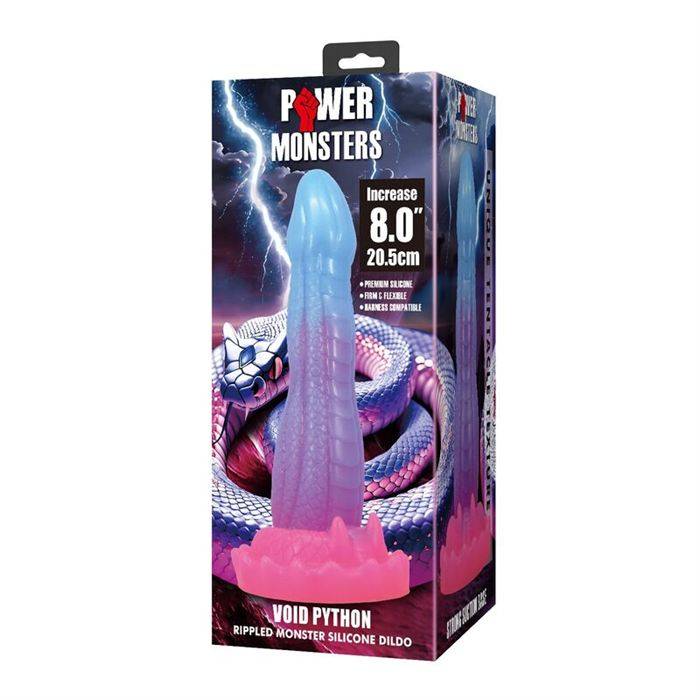 POWER MONSTERS - VOID PYTHON FANTASY DILDO WITH SUCTION CUP 20.5 CM Ã 5.2 CM BLUE, PURPLE & PINK