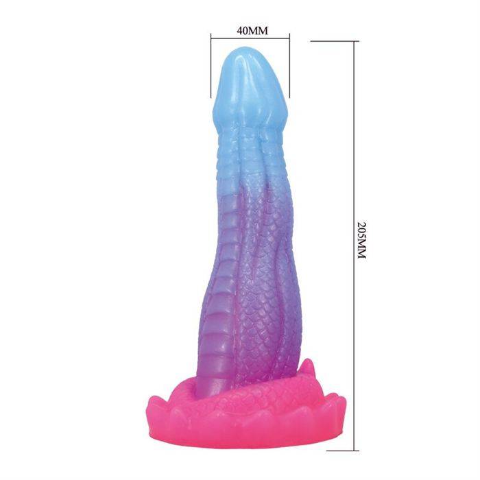 POWER MONSTERS - VOID PYTHON FANTASY DILDO WITH SUCTION CUP 20.5 CM Ã 5.2 CM BLUE, PURPLE & PINK