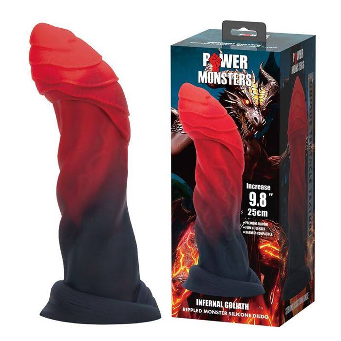 POWER MONSTERS - INFERNAL GOLIATH BICOLOR FANTASY SILICONE DILDO 25 CM Ã 6 CM