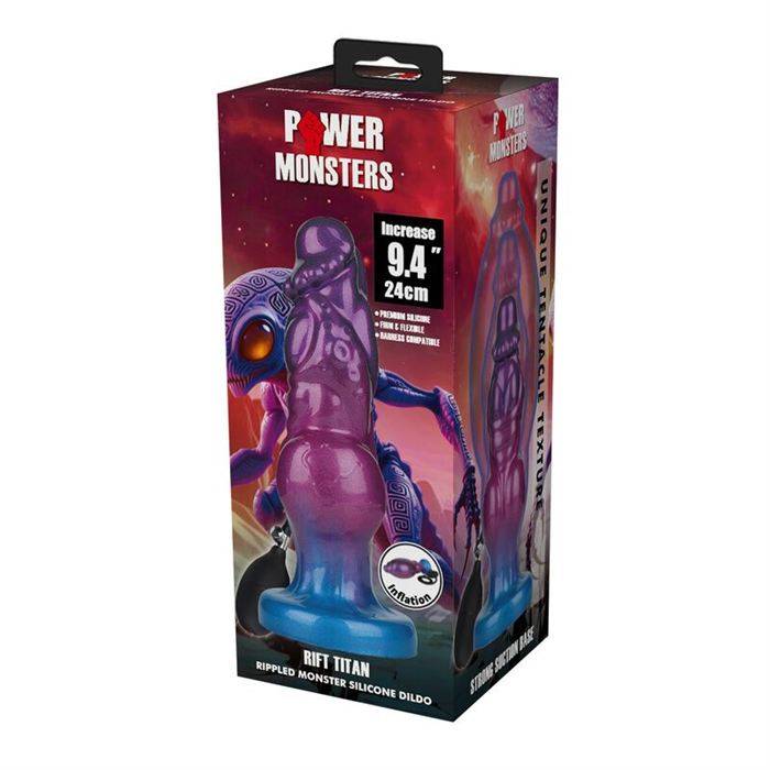POWER MONSTERS - RIFT TITAN BICOLOR INFLATABLE FANTASY SILICONE DILDO 24 CM Ã 5 CM