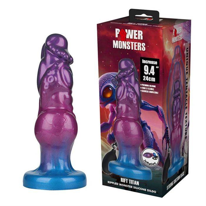 POWER MONSTERS - RIFT TITAN BICOLOR INFLATABLE FANTASY SILICONE DILDO 24 CM Ã 5 CM