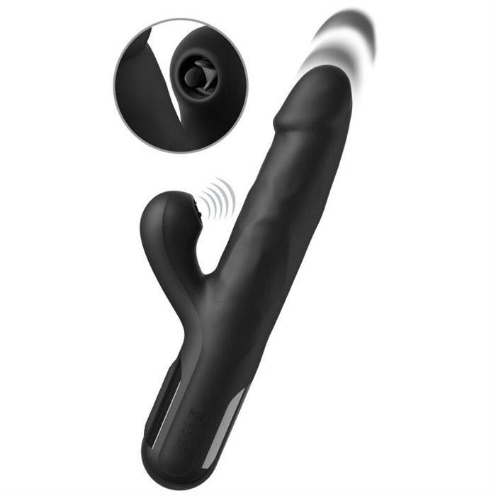 FETISH FANTASY SERIES - SONIX SILICONE THRUSTER RABBIT VIBRATOR BLACK