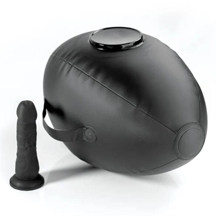 FETISH FANTASY SERIES - BODY DOCK INFLATABLE LOVE BALL WITH DILDO BLACK 41.9 CM