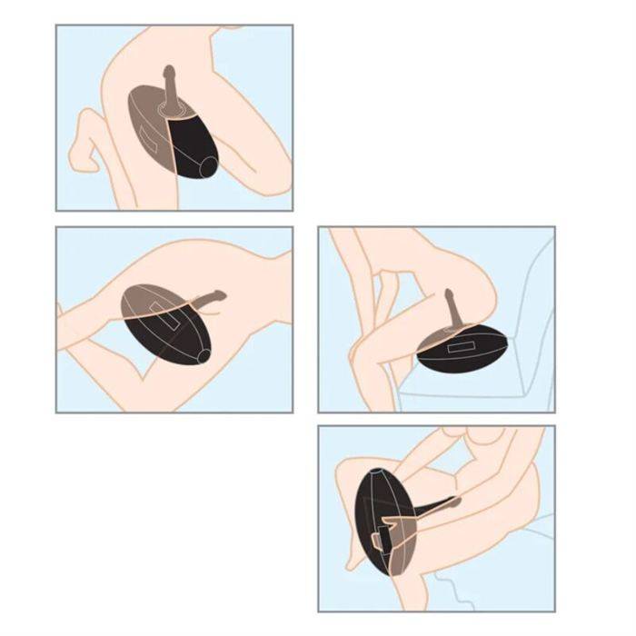FETISH FANTASY SERIES - BODY DOCK INFLATABLE LOVE BALL WITH DILDO BLACK 41.9 CM