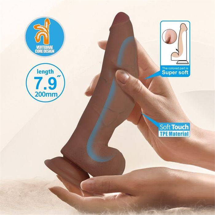 PRETTY LOVE - CUTHBERT REALISTIC FLEXIBLE DILDO 20 CM Ã 5 CM TPE BROWN