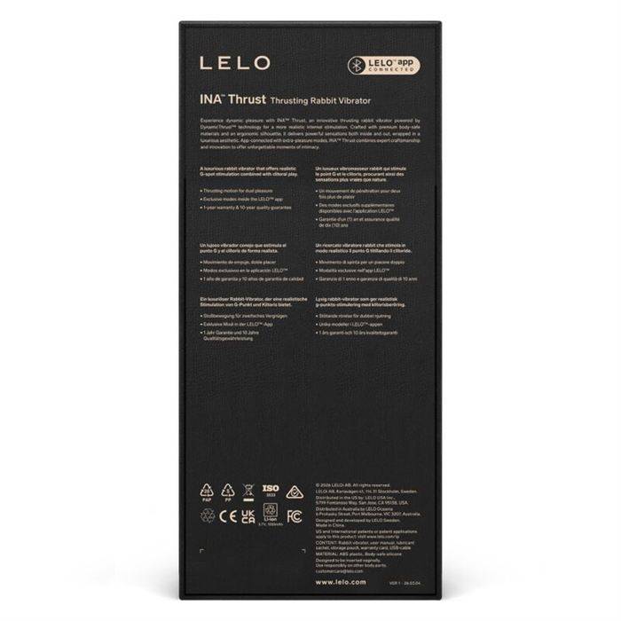 LELO - INA THRUST RABBIT THRUSTING VIBRATOR BLACK