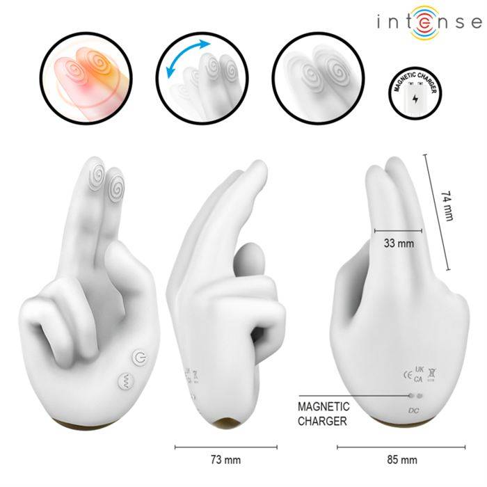 INTENSE - JIMMY HAND-SHAPED MULTIFUNCTION STIMULATOR WITH VIBRATION AND HEAT