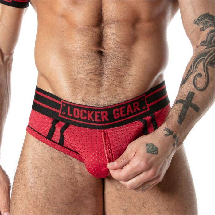 LOCKER GEAR - SPORT MESH JOCK BRIEF RED M