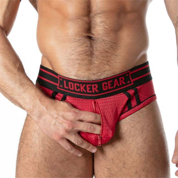 LOCKER GEAR - SPORT MESH JOCK BRIEF RED XL