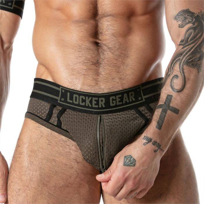LOCKER GEAR - SPORT MESH JOCK BRIEF KHAKI M