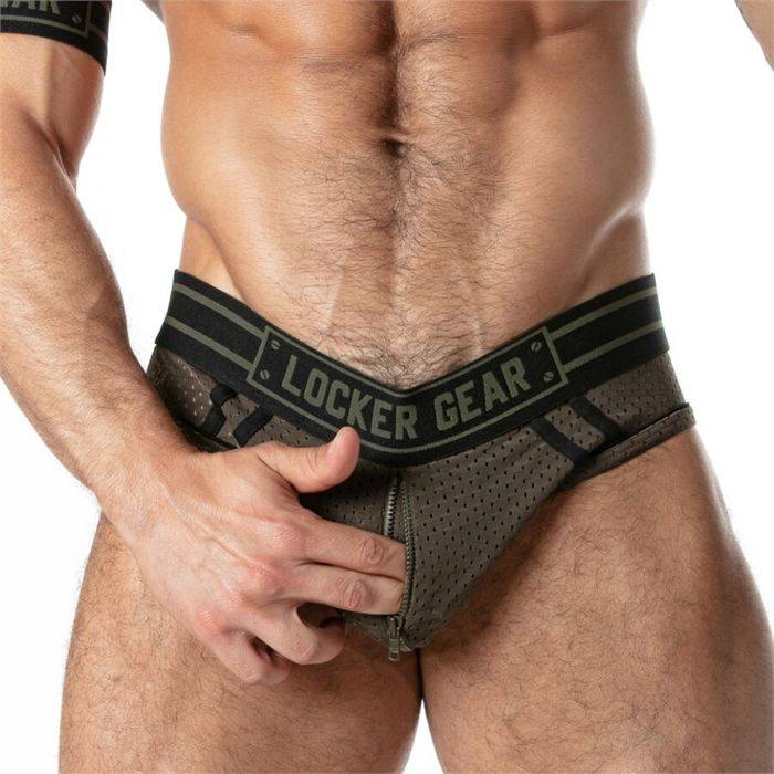 LOCKER GEAR - SPORT MESH JOCK BRIEF KHAKI M