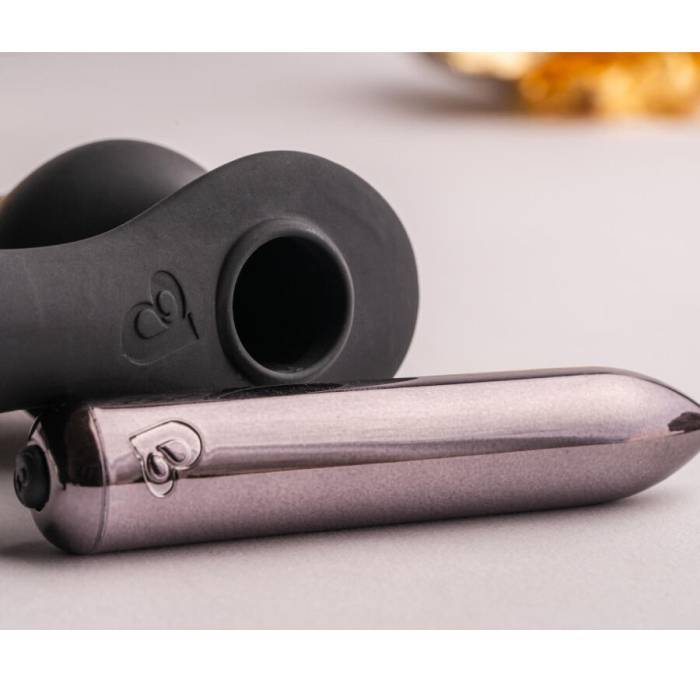 ROCKS-OFF - PLUG ANAL RO-ZEN RRO COM ANEL VIBRATÃRIO PARA PÃNIS PRETO