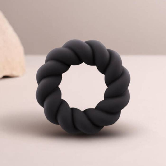 ROCKS-OFF - ANEL MASTURBADOR DE SILICONE PRETO TWIST