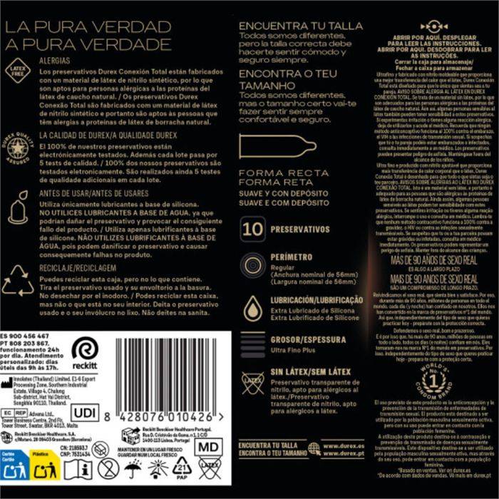 DUREX - TOTAL CONNECTION XL ULTRA FINE PLUS SEM LÃTEX 10 UNIDADES