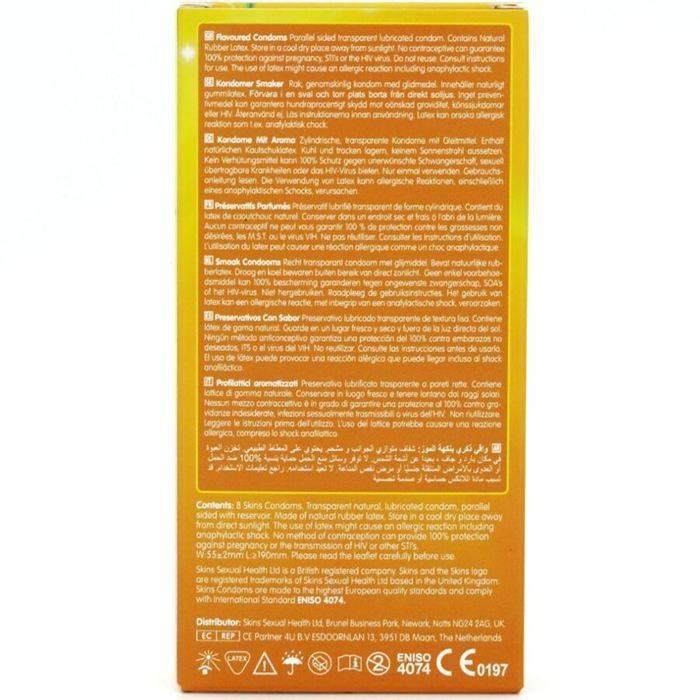 SKINS - PRESERVATIVOS BANANA PREMIUM PACOTE COM 8