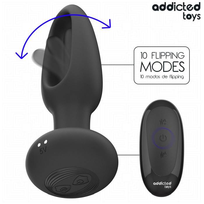 ADDICTED TOYS - PLUG ANAL COM LÃNGUA VIBRATÃRIA E CONTROLE REMOTO
