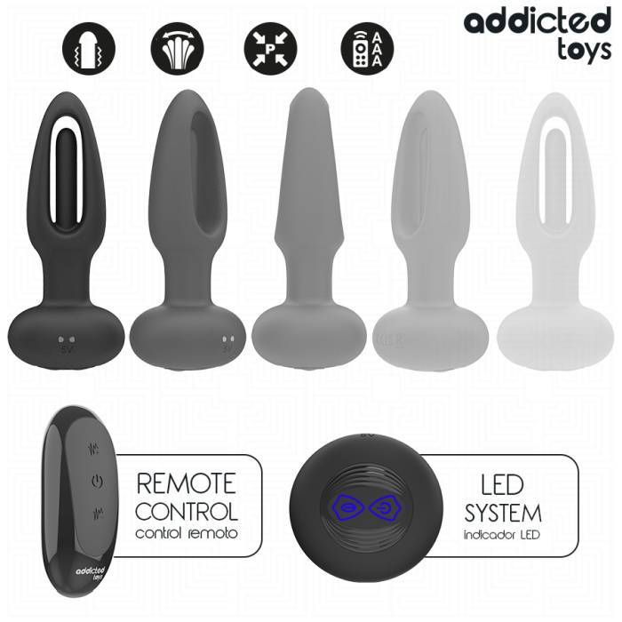 ADDICTED TOYS - PLUG ANAL COM LÃNGUA VIBRATÃRIA E CONTROLE REMOTO