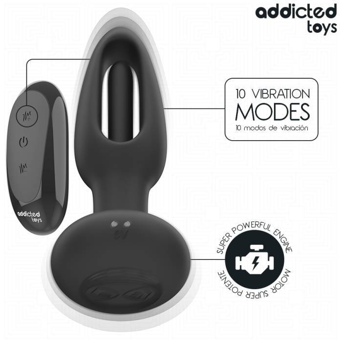 ADDICTED TOYS - PLUG ANAL COM LÃNGUA VIBRATÃRIA E CONTROLE REMOTO