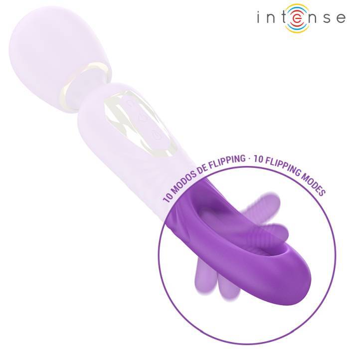 INTENSE - VARINHA VIBRATÃRIA CHRISTY COM LÃNGUA QUE GIRA