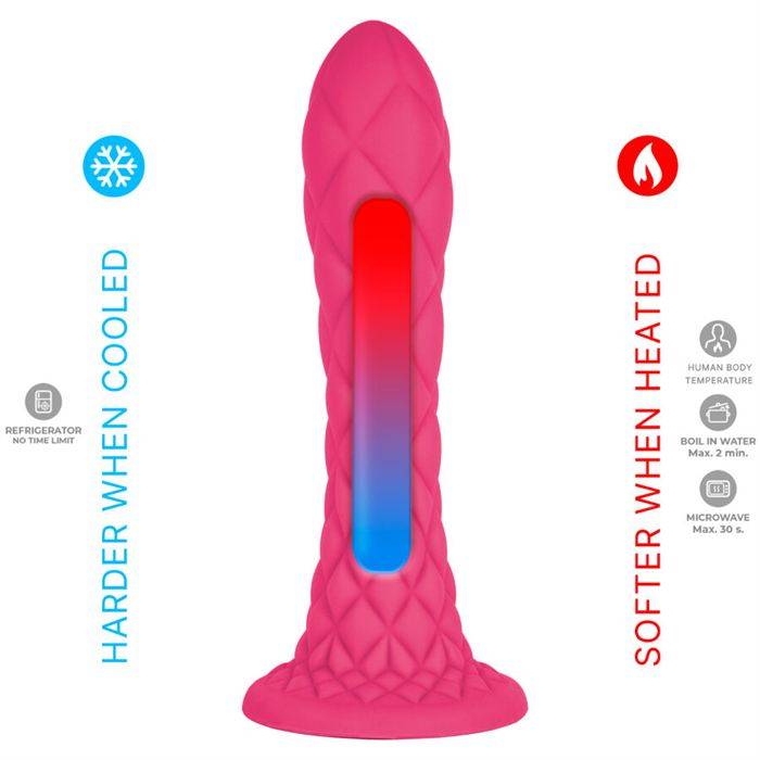 SILEXD - DREAMY DILDO FANTASY SILICONE LÃQUIDO TERMORATIVO FÃCSIA 18,5 CM