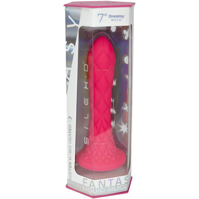 SILEXD - DREAMY DILDO FANTASY SILICONE LÃQUIDO TERMORATIVO FÃCSIA 18,5 CM