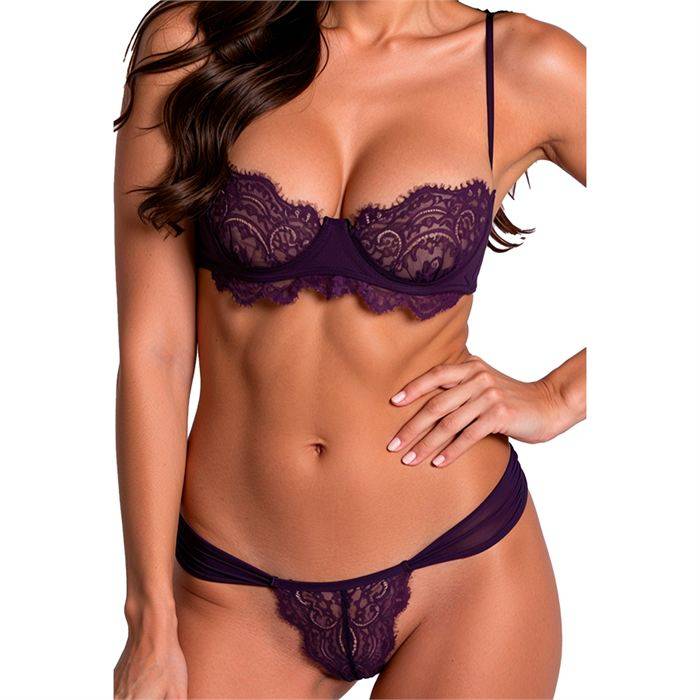 PASSION - CONJUNTO DE SUTIÃ + TANGA TIVOLEA VIOLETA L/XL