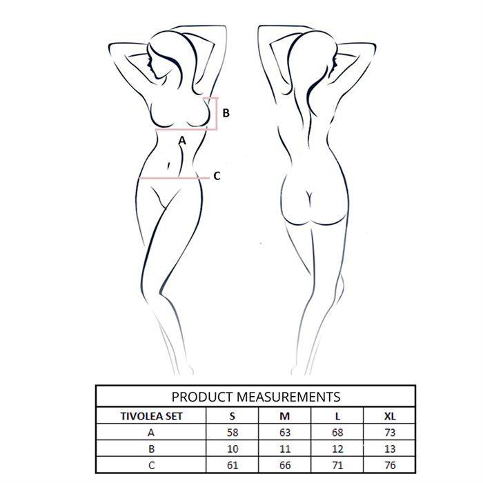 PASSION - CONJUNTO DE SUTIÃ + TANGA TIVOLEA PRETO G/GG