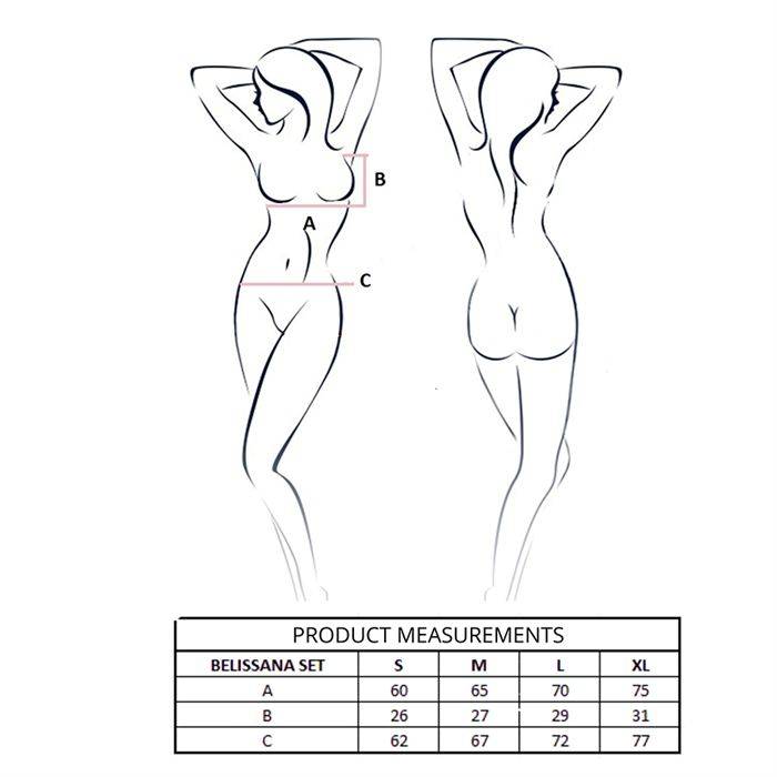 PASSION - CONJUNTO DE SUTIÃ + TANGA BELISSANA BRANCO P/M