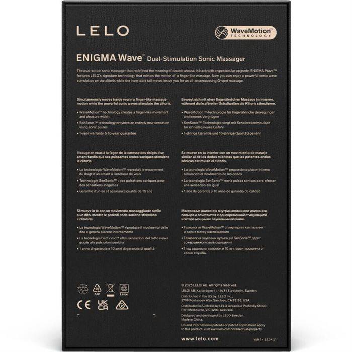 LELO - ENIGMA WAVE MASSAGEADOR DE TRIPLA VIBRAÃÃO PRETO