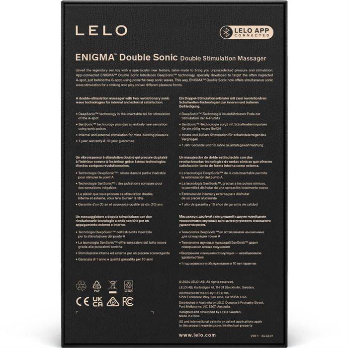 LELO - ENIGMA DUPLO VIBRADOR SÃNICO POINT G CYBER ROXO