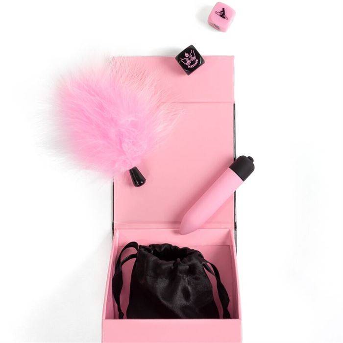 SECRET PLAY - CAIXA DE PRAZERES PARA CASAIS: DADOS + VIBRATÃRIO BALA + CANETA DE PENA