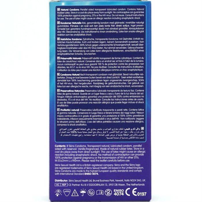 SKINS - PRESERVATIVOS NATURAIS PREMIUM PACOTE 8