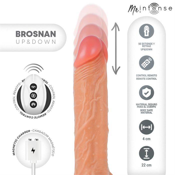MR INTENSE - PÃNIS REALISTA BROSNAN CONTROLE REMOTO 22 CM -O- 4 CM