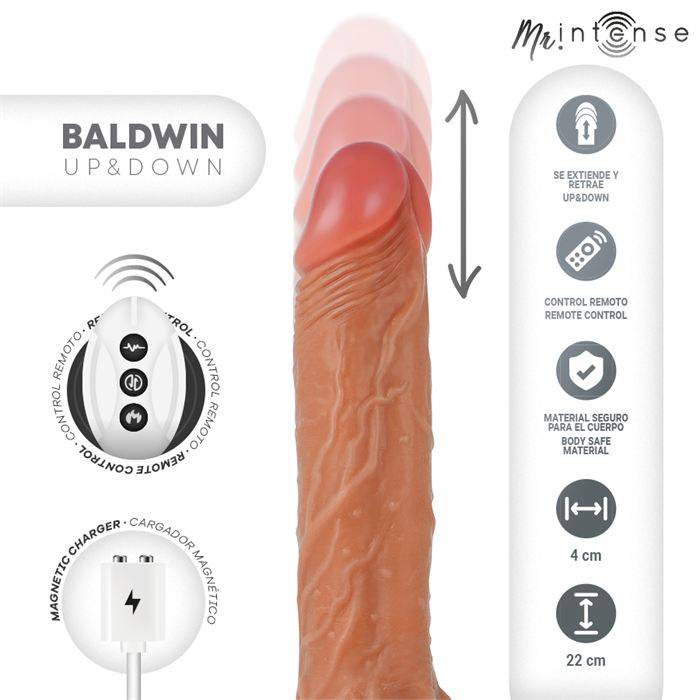 MR INTENSE - CONTROLE REMOTO PARA PÃNIS REALISTA BALDWIN 22 CM -O- 4 CM