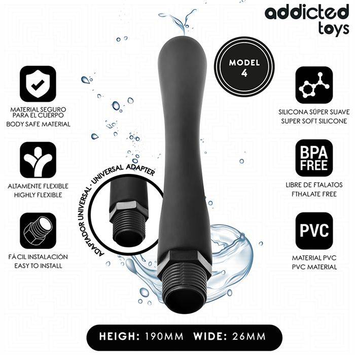 ADDICTED TOYS - LIMPADOR ANAL COM ADAPTADOR UNIVERSAL MODELO 4