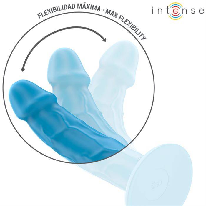 INTENSE - VIBRADOR REALÃSTICO PHOEBE 10 VIBRAÃÃES CONTROLE REMOTO AZUL