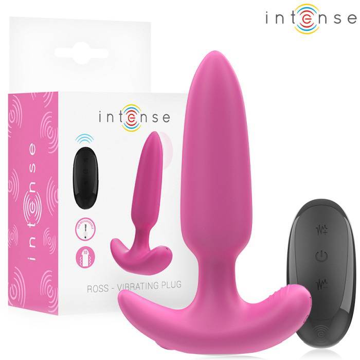 INTENSE - ROSS ANAL PLUG 10 VIBRAÃÃES ROSA CONTROLE REMOTO