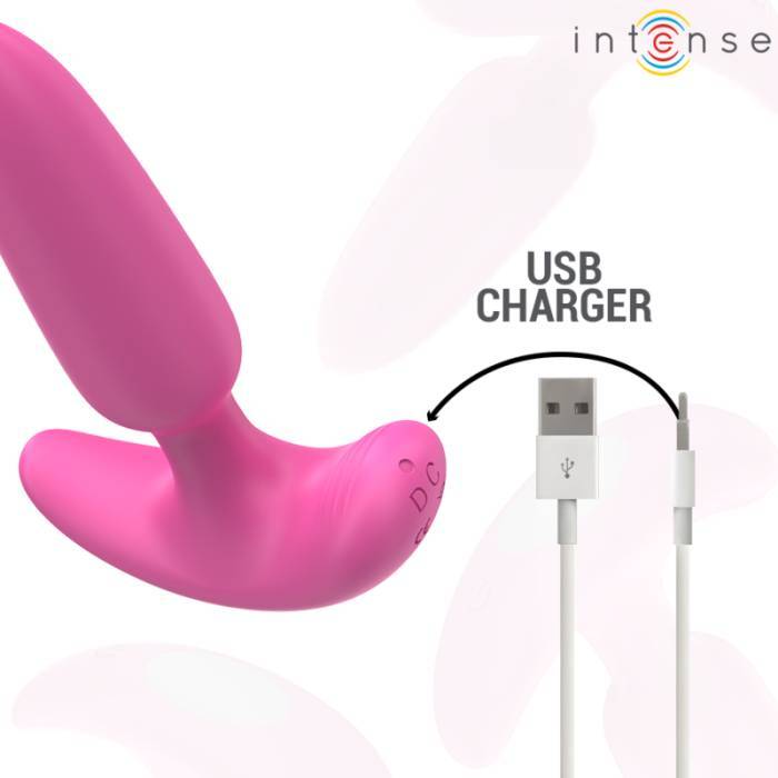 INTENSE - ROSS ANAL PLUG 10 VIBRAÃÃES ROSA CONTROLE REMOTO