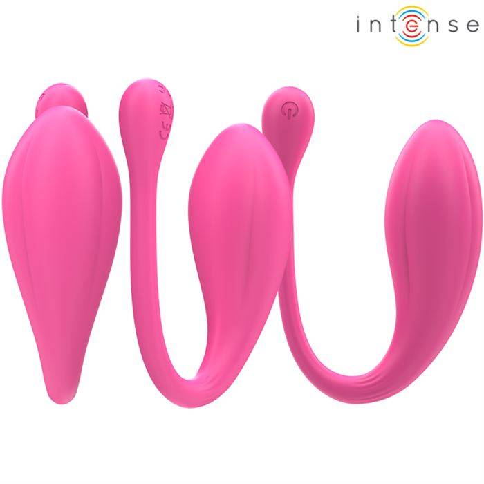 INTENSE - VIBRADOR JANICE U DUPLA ESTIMULAÃÃO 10 VIBRAÃÃES ROSA CONTROLE REMOTO