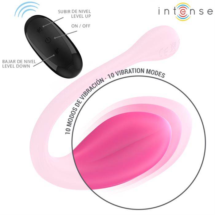 INTENSE - VIBRADOR JANICE U DUPLA ESTIMULAÃÃO 10 VIBRAÃÃES ROSA CONTROLE REMOTO