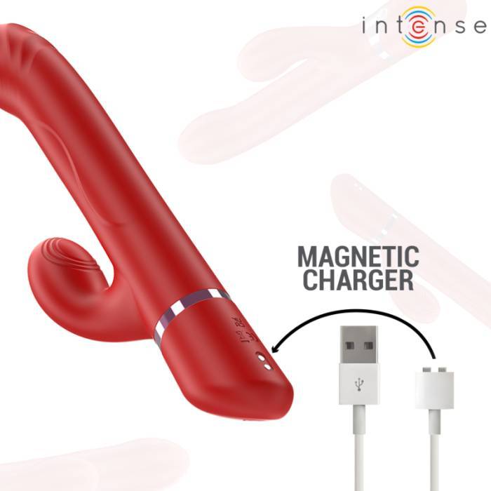 INTENSE - LELE VIBRADOR MULTIFUNCIONAL ROTATIVO & OSCILAÃÃO & ESTIMULAÃÃO VERMELHO