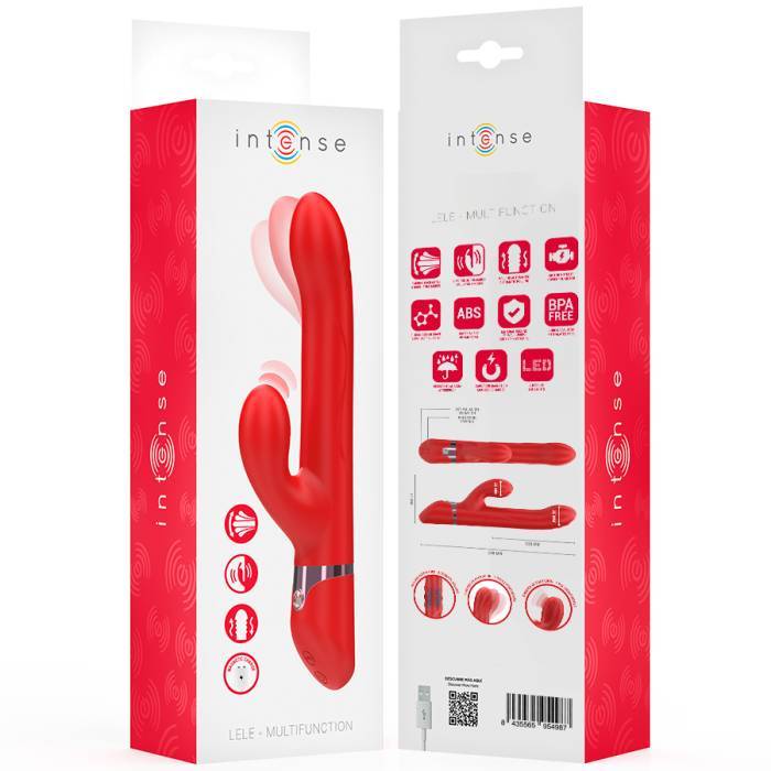 INTENSE - LELE VIBRADOR MULTIFUNCIONAL ROTATIVO & OSCILAÃÃO & ESTIMULAÃÃO VERMELHO