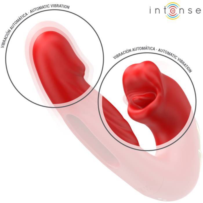 INTENSE - NATHY VIBRADOR DUPLO COM BOCA ESTIMULANTE MULTIFUNÃÃES VERMELHO