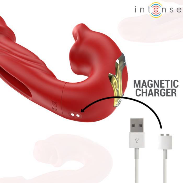 INTENSE - NATHY VIBRADOR DUPLO COM BOCA ESTIMULANTE MULTIFUNÃÃES VERMELHO