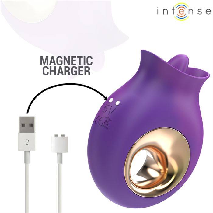 INTENSE - ESTIMULADOR DE CLITÃRIS TULI 9 VIBRAÃÃES E 9 OSCILAÃÃES ROXO