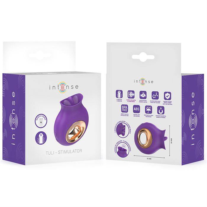 INTENSE - ESTIMULADOR DE CLITÃRIS TULI 9 VIBRAÃÃES E 9 OSCILAÃÃES ROXO